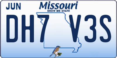 MO license plate DH7V3S