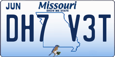 MO license plate DH7V3T