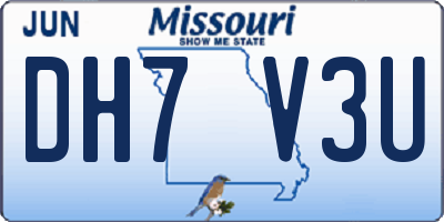 MO license plate DH7V3U