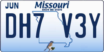 MO license plate DH7V3Y