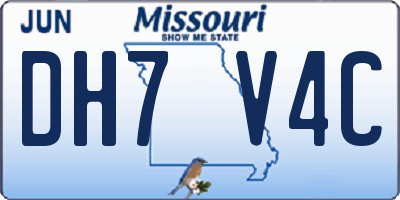 MO license plate DH7V4C