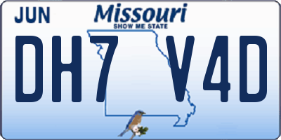 MO license plate DH7V4D