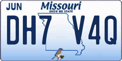 MO license plate DH7V4Q