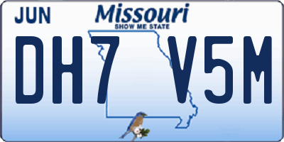 MO license plate DH7V5M