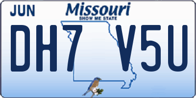 MO license plate DH7V5U