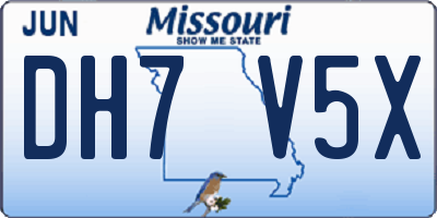 MO license plate DH7V5X