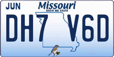 MO license plate DH7V6D