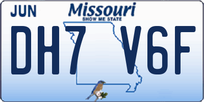 MO license plate DH7V6F