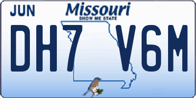 MO license plate DH7V6M