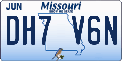 MO license plate DH7V6N