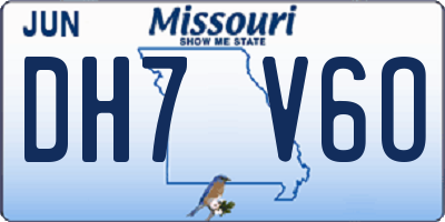 MO license plate DH7V6O
