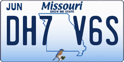 MO license plate DH7V6S