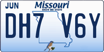 MO license plate DH7V6Y