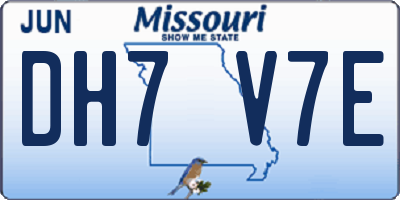 MO license plate DH7V7E
