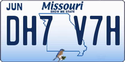 MO license plate DH7V7H