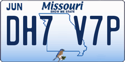 MO license plate DH7V7P