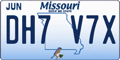 MO license plate DH7V7X