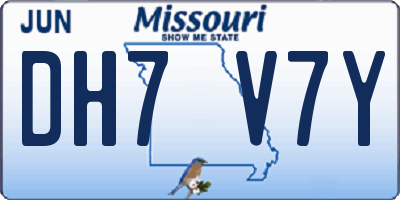 MO license plate DH7V7Y