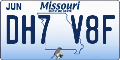 MO license plate DH7V8F
