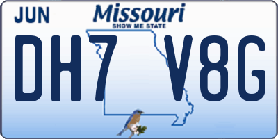 MO license plate DH7V8G