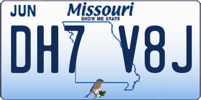 MO license plate DH7V8J