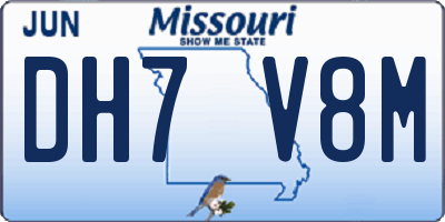 MO license plate DH7V8M