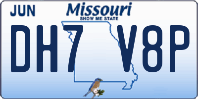 MO license plate DH7V8P