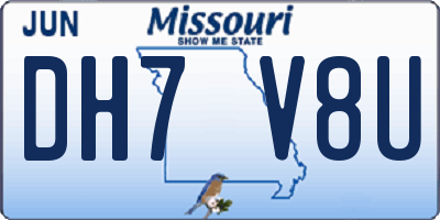 MO license plate DH7V8U