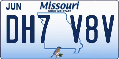MO license plate DH7V8V