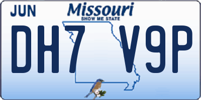 MO license plate DH7V9P
