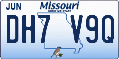 MO license plate DH7V9Q