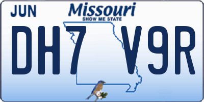 MO license plate DH7V9R