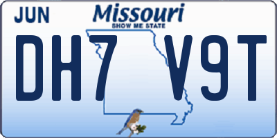 MO license plate DH7V9T