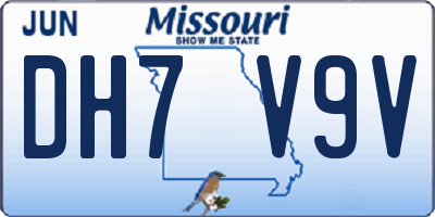 MO license plate DH7V9V