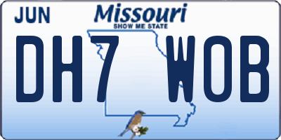 MO license plate DH7W0B