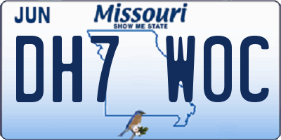 MO license plate DH7W0C