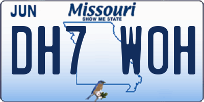 MO license plate DH7W0H