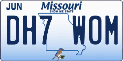 MO license plate DH7W0M