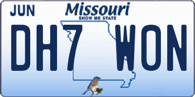MO license plate DH7W0N
