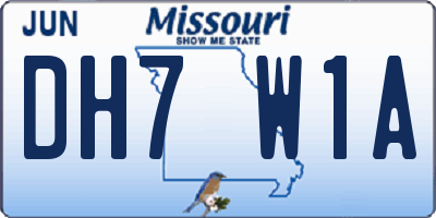 MO license plate DH7W1A