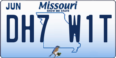 MO license plate DH7W1T