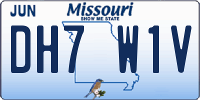 MO license plate DH7W1V