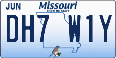 MO license plate DH7W1Y