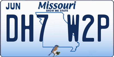 MO license plate DH7W2P