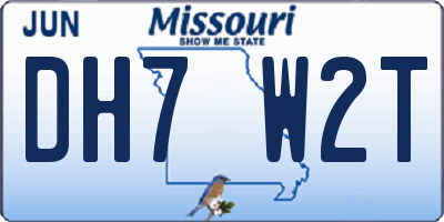 MO license plate DH7W2T
