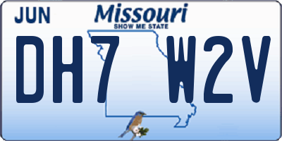 MO license plate DH7W2V