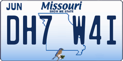 MO license plate DH7W4I