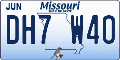 MO license plate DH7W4O