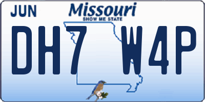 MO license plate DH7W4P