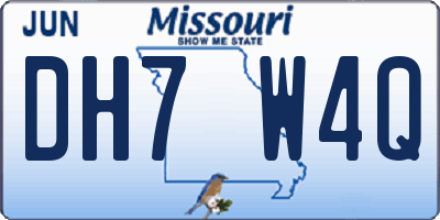 MO license plate DH7W4Q
